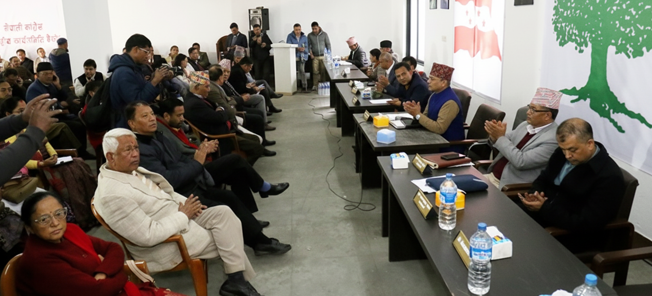 कांग्रेस कार्यसम्पादन समिति बैठक डेढ घण्टा ढिलो सुरु, विशेष महाधिवेशन विवाद मुख्य एजेन्डा